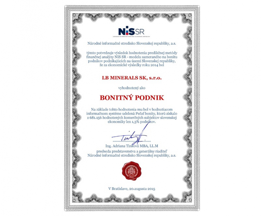 Award Seal creditworthiness